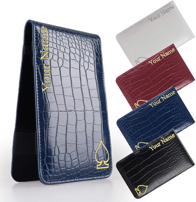 Craftsman Golf Crocodile Pattern Golf Scorecard Holder and Yardage Book Cover Case Protector Also Accept Custom Order with Your Name Stitched Customization Version