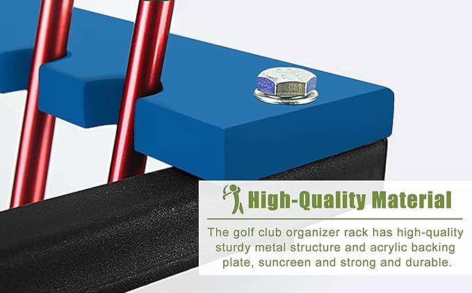 Katzowen Floor Corner Golf Club Storage Rack, Metal 9-Clubs Display Stand for Garage, Simulator Room, Golf Store & Practice Network