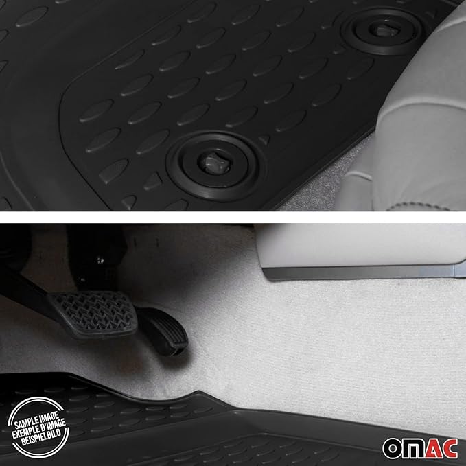 OMAC Floor Mats for VW e-Golf 2015-2019 Car Mats All Weather 3D Custom Fit Rubber Mat Waterproof Odorless TPE Floor Liners Laser Measured Non-Slip (Black)