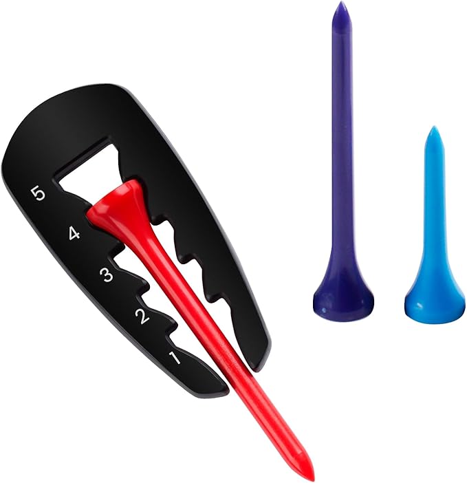 T TGBROS Golf Tee Height Tool with 50 Ground Spikes, Adjustable Tee Setter for Consistent Shots, Golf Training Aid for Drivers & Irons, Precision Tee Height Adjuster for All Skill Levels