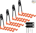 Garage Hooks, 4 Pack Wave Hooks for Hanging Heavy Duty Ladders, Bikes, Tools Ideal for Garage, Garden, Basement Utility Room Storage (Orange)
