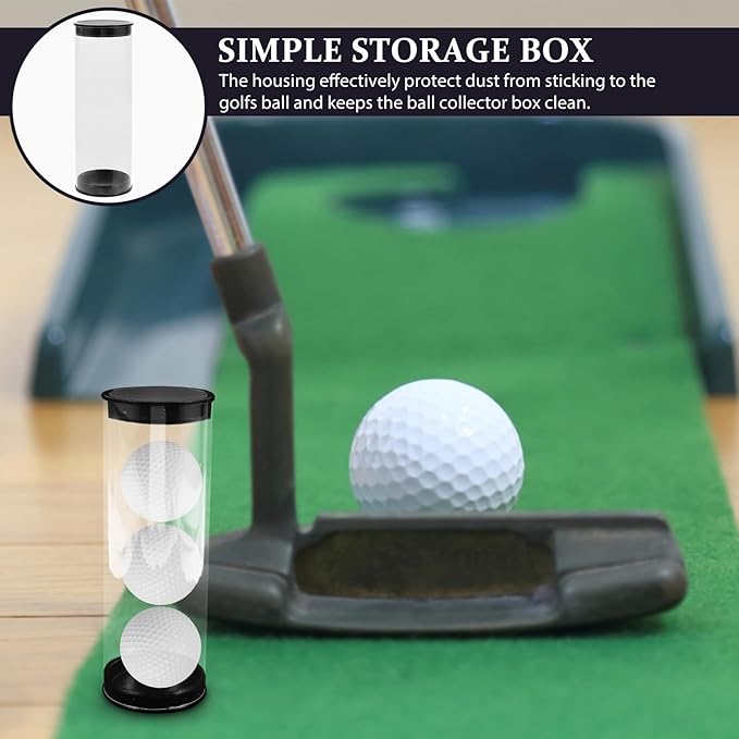 Garneck 2Pack Clear Golf Ball Storage Tube with Caps Plastic Golfs Case Portable Small Transparent Ball Carrier Box for Home and Shop Display