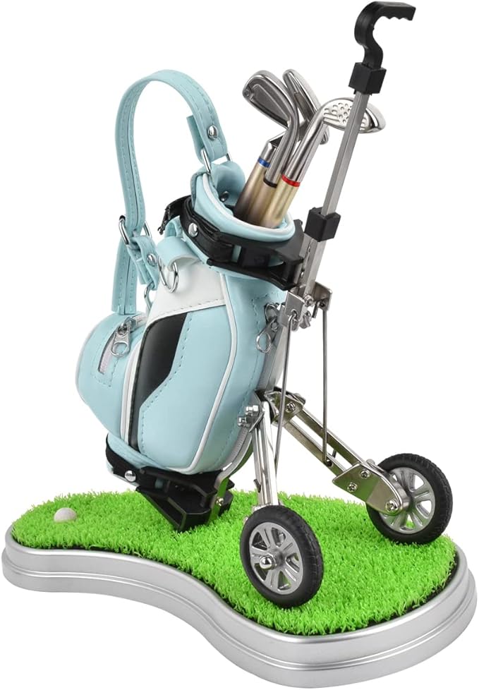Dual-Purpose Creative Golf Pen Holder With 3 Club Pens - Office Desk Decoration, Souvenir Birthday Gift for Golfer Fans, Women and Men
