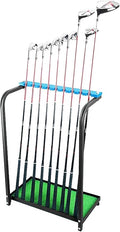 Katzowen Floor Corner Golf Club Storage Rack, Metal 9-Clubs Display Stand for Garage, Simulator Room, Golf Store & Practice Network