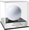 Custom Golf Hole-in-One Display Case, Acrylic Golf Ball Display Case, Custom Engraved Plaque, Commemorate Your Hole in One Shot (Silver)