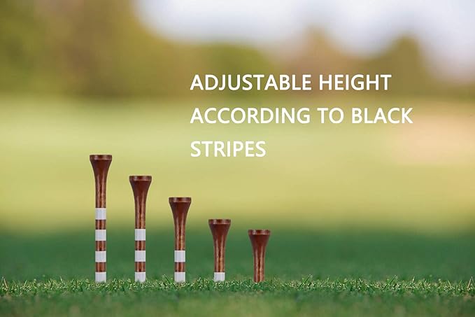Wooden Golf Tees 3-1/4", 2-3/4", 2-1/8", 1-1/2" Available, 100 Count (Natural Color, White, Black, Blue, Red, Green, Yellow, Pink, Orange)