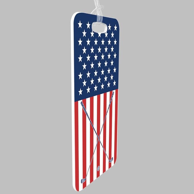 ChalkTalkSPORTS Golf Luggage & Bag Tag | USA Golfer | No Personalization on Back | Large