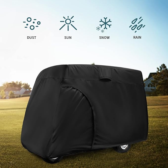Golf Cart Cover,Waterproof Universal 6 Passenger Golf Cart Covers,Golf Cart Accessories for Outdoor Storage Protective - 156" L x 55" W x 79" H