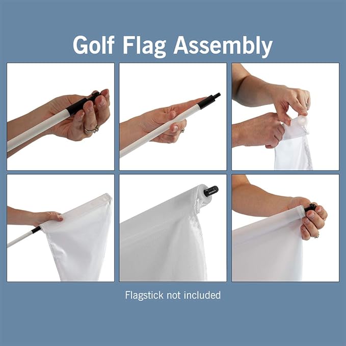 Vispronet Numbered Golf Flags for Putting Green (18) – 20in x 14in Yellow & Black Flags Numbered 1-18, Golf Range Accessories for Courses, Outdoor Hole Flag, Durable Polyester Material