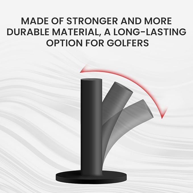 FINGER TEN Golf Rubber Tee Driving Range Value 5 Pack for Indoor Outdoor Practice Mat, Tee Adaptor Size 1.5’’ 2.0’’White Black Tee Holder Set for Hitting Mats