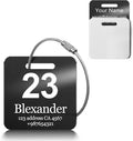 Customized Stainless Steel Luggage Tags: Personalize Your Suitcases, Backpacks, and Bags with Your Text - Custom Initial Text Name ID,Number(3 Pack)