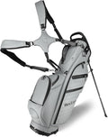 RevCore LT Lightweight Golf Stand Bag by CaddyDaddy – Premium Synthetic Leather Carry Golf Bag for Men & Women with 5-Way Divider, Cooler Pocket, Dual Strap – Golf Bag with Stand