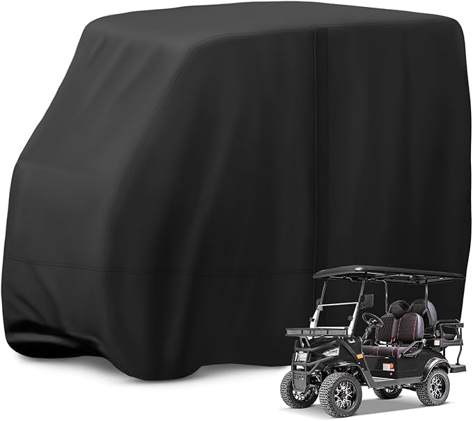 Golf Cart Cover,Waterproof Universal 4 Passenger Golf Cart Covers,Golf Cart Accessories for Outdoor Storage Protective - 120" L x 55" W x 78" H