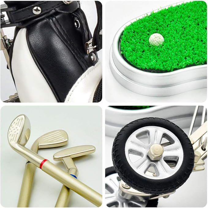 Golf Pen Holder with 3 Piece Pens Desktop Toys Decoration Entertainment Novelty Golf Pen