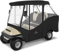 Golf Cart Enclosure 4 Passenger Short Roof 58” for Club Car Precedent Tempo 2+2 Seater,600D Clear Rain Cover Driving Enclosure,Roll Up 4 Sided Transparent Windows&Door,Side Mirrors Zipper Openings