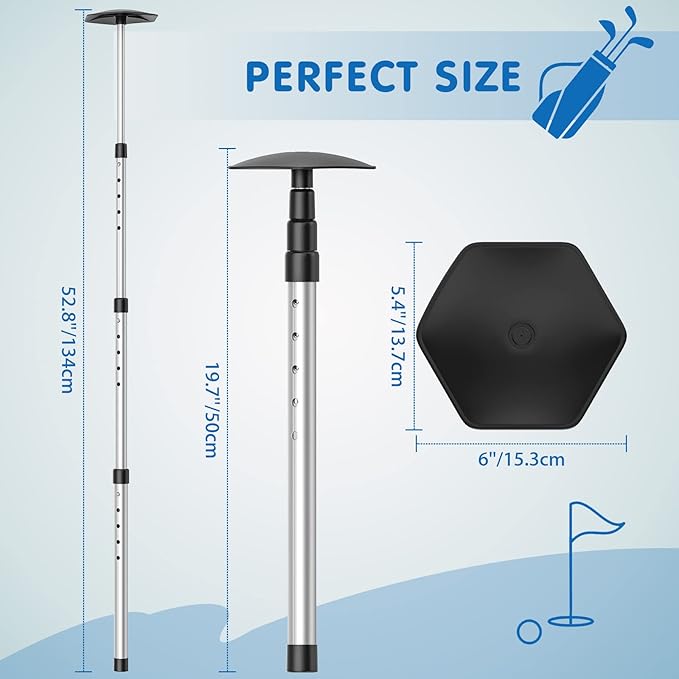 Rhino Valley Golf Travel Bag Support Rod, Aluminum Alloy Rod and Anti-Impact Support Cover, Golf Support Protector Bag Accessory, Golf Support Stick Adjustable Clubs Protection System Pole