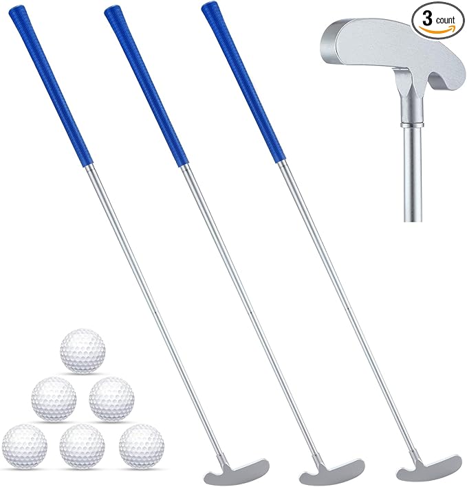 Wettarn 3 Sets Golf Putter Two Ways for Men Women Kids Club with 6 Practice Golf Balls for Left or Right Handed Golfers Indoor Outdoor
