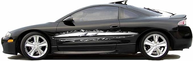 Ripped Metal Graphics Decal Set for Golf Carts, Fits EZGO, Club Car, Yamaha (Blue)