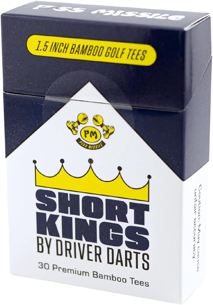 Driver Darts by P*ss Missile, Premium Bamboo Wood Golf Tees - Iconic Tee Packging and Style, Cool Golf Gifts