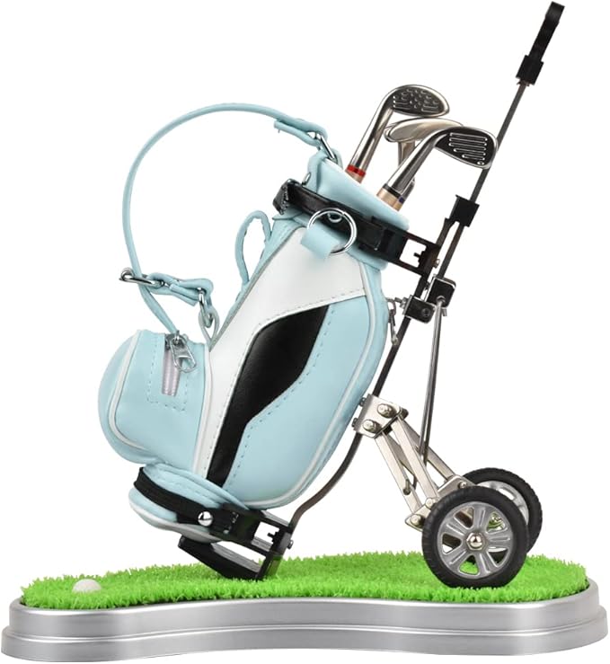 Dual-Purpose Creative Golf Pen Holder With 3 Club Pens - Office Desk Decoration, Souvenir Birthday Gift for Golfer Fans, Women and Men