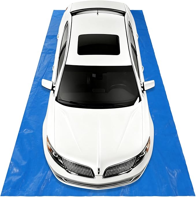 Containment Mat 8' x 18' Waterproof Garage Floor Mat for Prevent Snow Rain and Mud from Damaging The Garage (No Raised Edge)