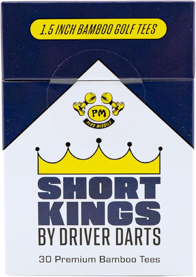 Driver Darts by P*ss Missile, Premium Bamboo Wood Golf Tees - Iconic Tee Packging and Style, Cool Golf Gifts