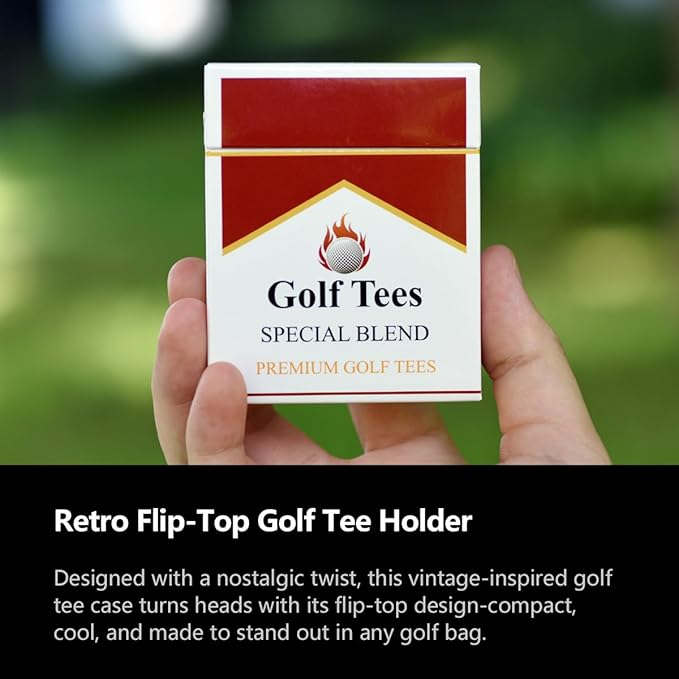 Premium Bamboo Golf Tees | 83mm (3.25") Wooden Tees | Golf Gifts for Men | Vintage-Style tee Case Golf Accessories for Men | Funny Golf Accessory for Golfers