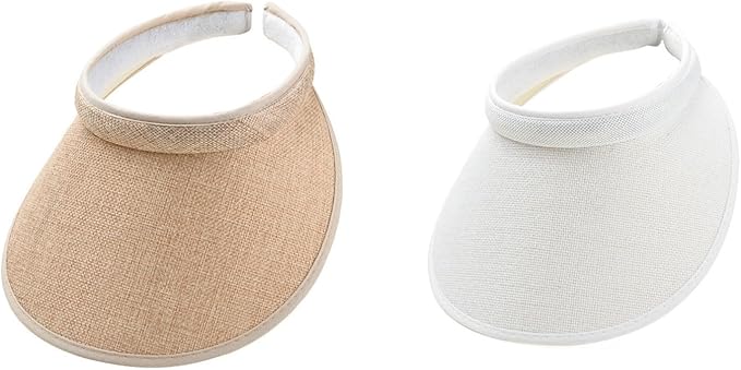 Cloth Covered Slip-On Visor for Women, Adjustable Cap Sports Sun Visors for Men