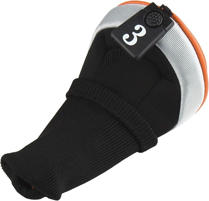 Andux 3pcs/Set Golf 460cc Driver Wood Club Head Covers Long Neck with No. Tags