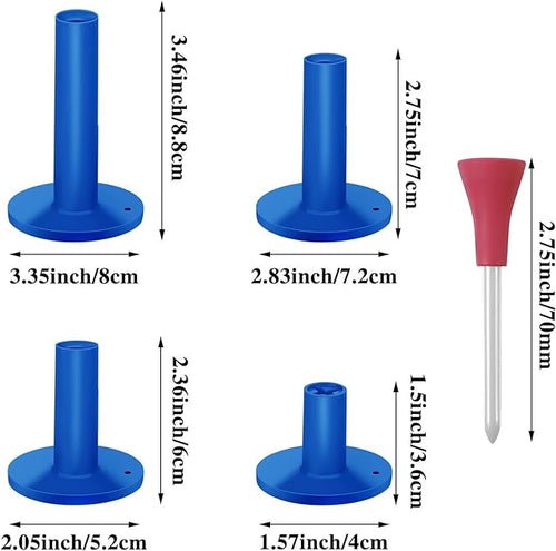12 Pieces Golf Range Tees Set Rubber Golf Tees for Mats Driving Range 6 Pieces for Practice Mat Mixed Size