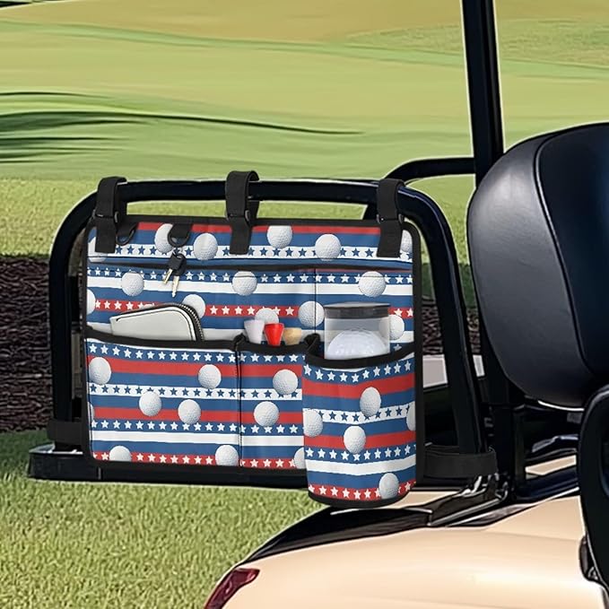 Fashion Golf Cart Rear Seat Organizer Lightweight Storage Bag Accessories for Club Car, Wheelchair and Walker