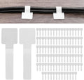 100-Pack Hook and Loop Cable Ties, 3.5 x 1.1 Inch Adjustable Self-Adhesive Cord Organizer for Desk/Home/Wall/Office Essentials, Cable Management Under Desk [White]