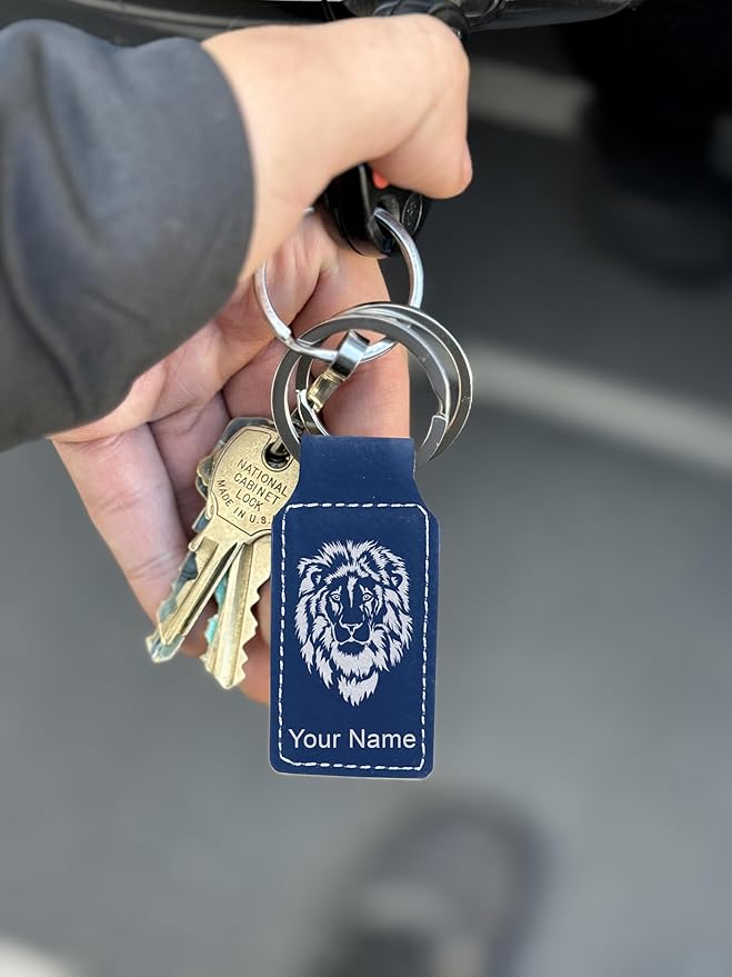 LaserGram Rectangle Keychain, Coat of Arms Germany, Personalized Engraving Included (Dark Blue)