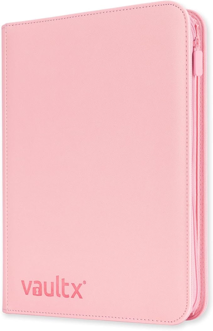 Vault X 9 Pocket Trading Card Zip Binder, 360 Cards, Premium Exo-Tec Album Material, 20 Side-Loading Pages, Folder for Collectible Games, Sports, TCG (Pink)