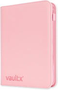 Vault X 9 Pocket Trading Card Zip Binder, 360 Cards, Premium Exo-Tec Album Material, 20 Side-Loading Pages, Folder for Collectible Games, Sports, TCG (Pink)