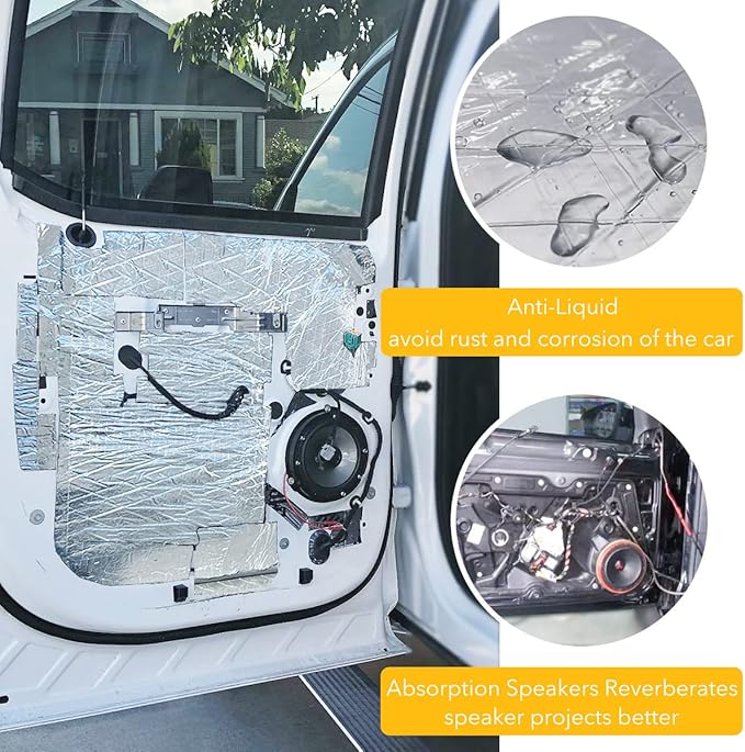 Sound Deadener for Car, Auto Sound Deadening Foam Materials Mat, Heat Insulation and Vibrations Dampening for Audio, Trunk, Floor, Hood, Engine Cover, 197 mil 37.1 sqft