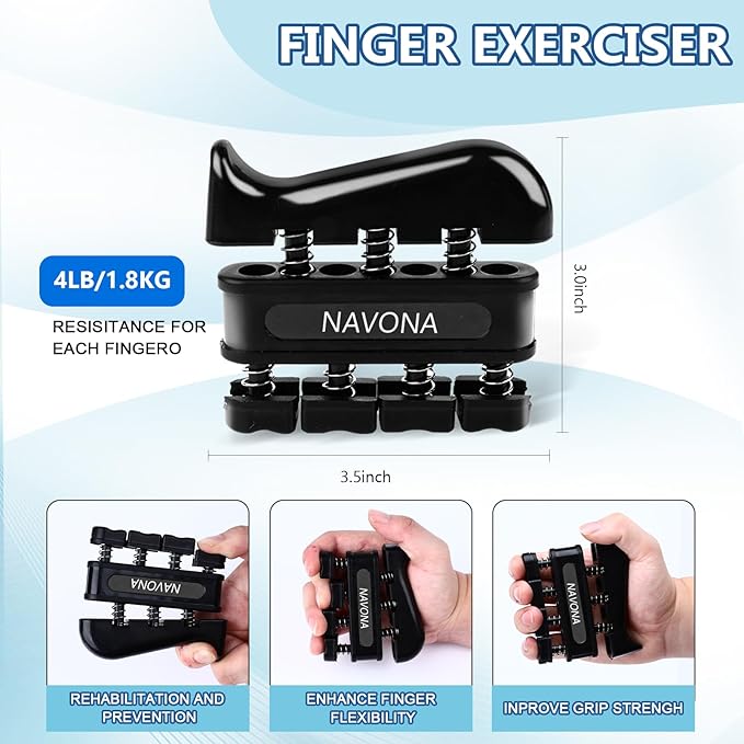 10 PCS Grip Strength Trainer Kit, Hand Gripper Strengthener, Forearm Strengthener, Finger Strengthener, Finger Exerciser, Stress Relief Ball,Forearm Workout Ring for Muscle Building and Injury Recover
