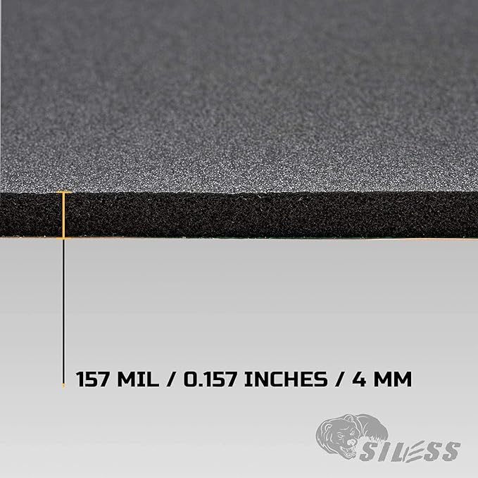 Siless Liner 157 (4 mm) mil 36 sqft Car Sound Deadening Closed Cell Foam & Heat Insulation mat - PE Foam Sound Deadener Material & Heat Barrier