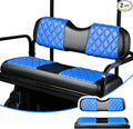 NOKINS Golf Cart Seat Covers Fit Club Car Precedent/DS/EZGO RXV/TXT/Yamaha Drive Aftermarket Standard Rear Seat Cushion, No Stapler, Multiple Colors&Breathable (Blue&Black)