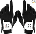 FINGER TEN Premium Rain Grip Men's Golf Gloves 1 Pair, Hot Wet Weather No Sweat Glove for Serious Feel & Performance, Left Right Hand Black Gray White Blue Fit Size S M L XL 2XL 3XL