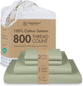 Threadmill Luxury 800 Thread Count Full Size 100% Cotton Sheets - Sage Green Sateen Weave Bed-Sheets, Better Than Egyptian Cotton, 4 Pc Solid Bed Set, Fits 16" Deep Pocket