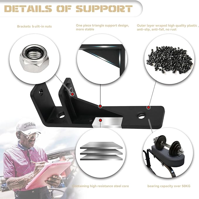 XUANYUDG0769 Golf Cart Armrest with Cup Holder for EZGO TXT Club Car DS Precedent and Yamaha Rear Seat Kit, Upgrade Support Frame/No Need Drilling Arm Rest