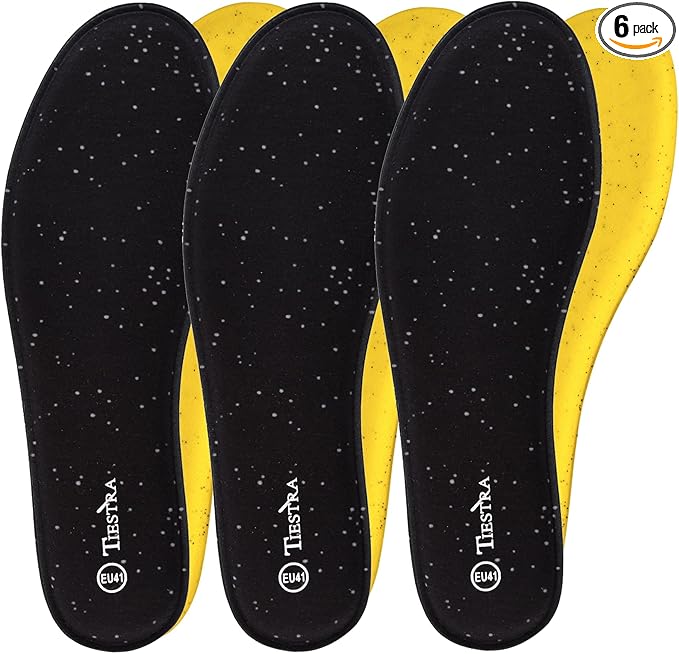 3 Pair -Shoe Inserts for Mens Memory Foam Insoles,Replacement Insoles for Work Boots Running Shoes, Cushion Shock Absorbing for Foot Pain Relief, Comfort Breathable Inner Soles Black 43EU,US10