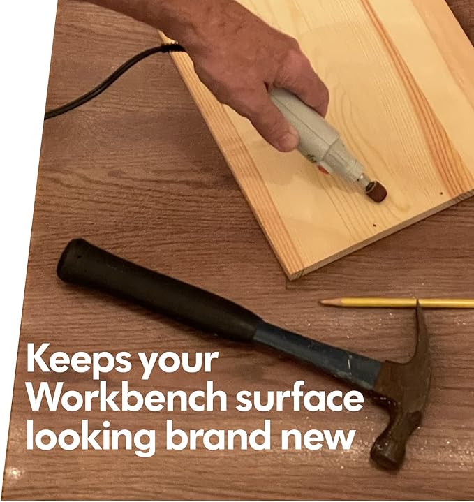 RESILIA Work Bench Mat - 23.5" X 71.5" X 0.06" Scratch-Resistant PVC Mats - Protect Your Workbench, Table, or Tool Station from Painting, Woodworking, Crafting, Building, & More, Clear, Made in USA