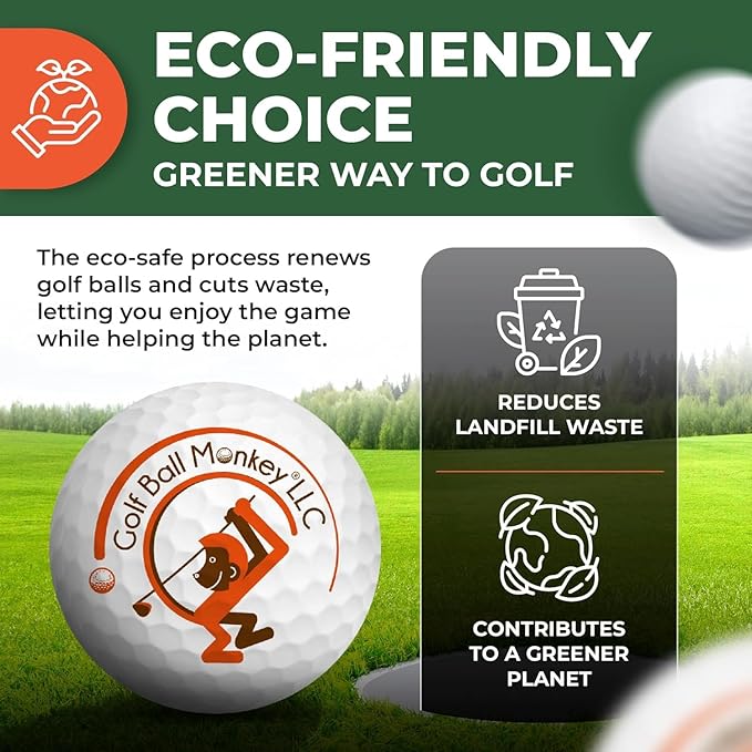 Golf Ball Monkey Recycled Hit-Away Practice Golf Balls with Mesh Bag - Pre-Owned Used Golf Balls for Driving Range & Training Golf Balls