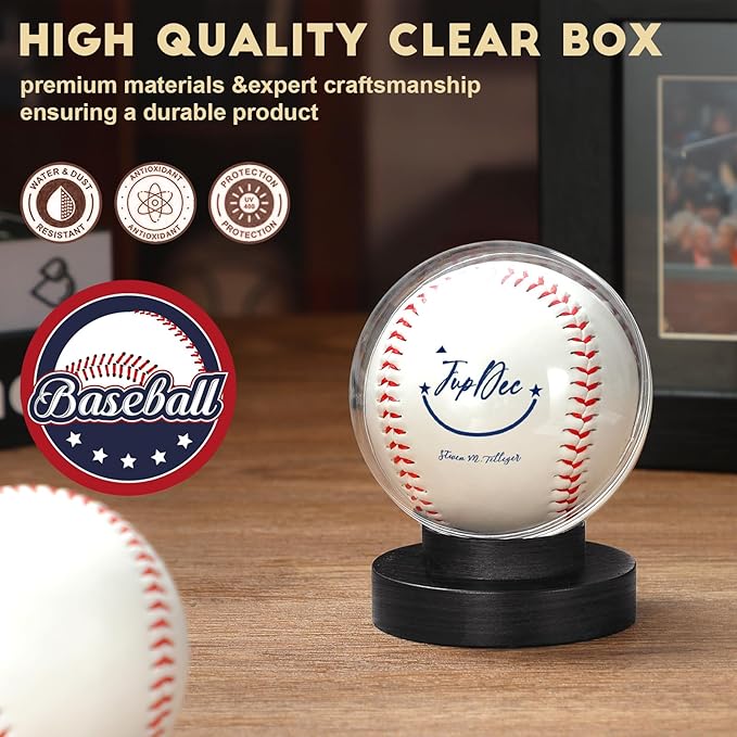 Baseball Display case Round Black