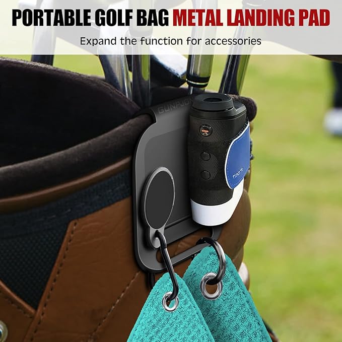 3Pcs Golf Magnetic Landing Pad, Magnetic Golf Towels, Magnetic Rangefinder Strap, Magnetic Golf Bag Accessories for Men or Women, Golf Gifts for Golfing-Essential