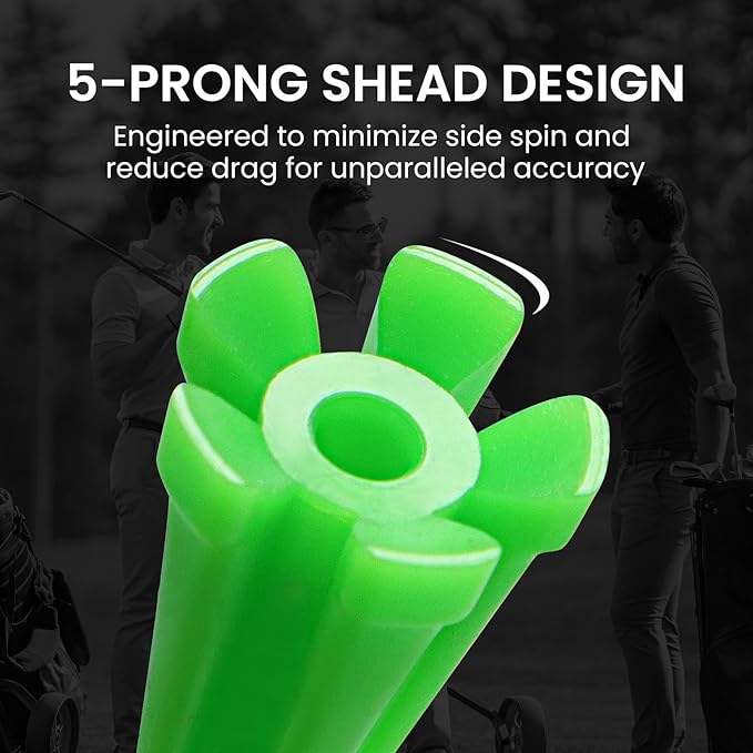 FINGER TEN Golf Tees Plastic Unbreakable Easy to Find Bulk Value 500 Count, 2 3/4 3 1/4 Inch Stable Tee Driving Range Reduce Friction, Green Red White USA Flag Practice