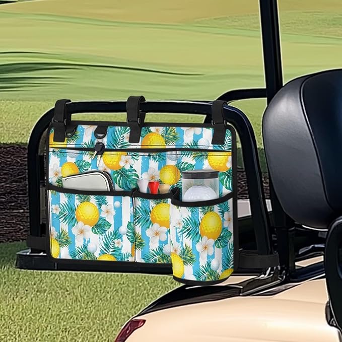 Golf Ball Golf Cart Rear Seat Organizer Universal No Drilling Storage Bag Lightweight Accessories
