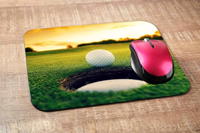 Golf Rectangle Gaming Mousepad Cool Golf Ball Hole Sport Mouse Pad Mouse Mat for Computer Desk Laptop Office 9.5 X 7.9 Inch Non-Slip Rubber